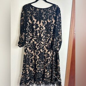 Tadashi Shoji Black and Cream Lace Dress